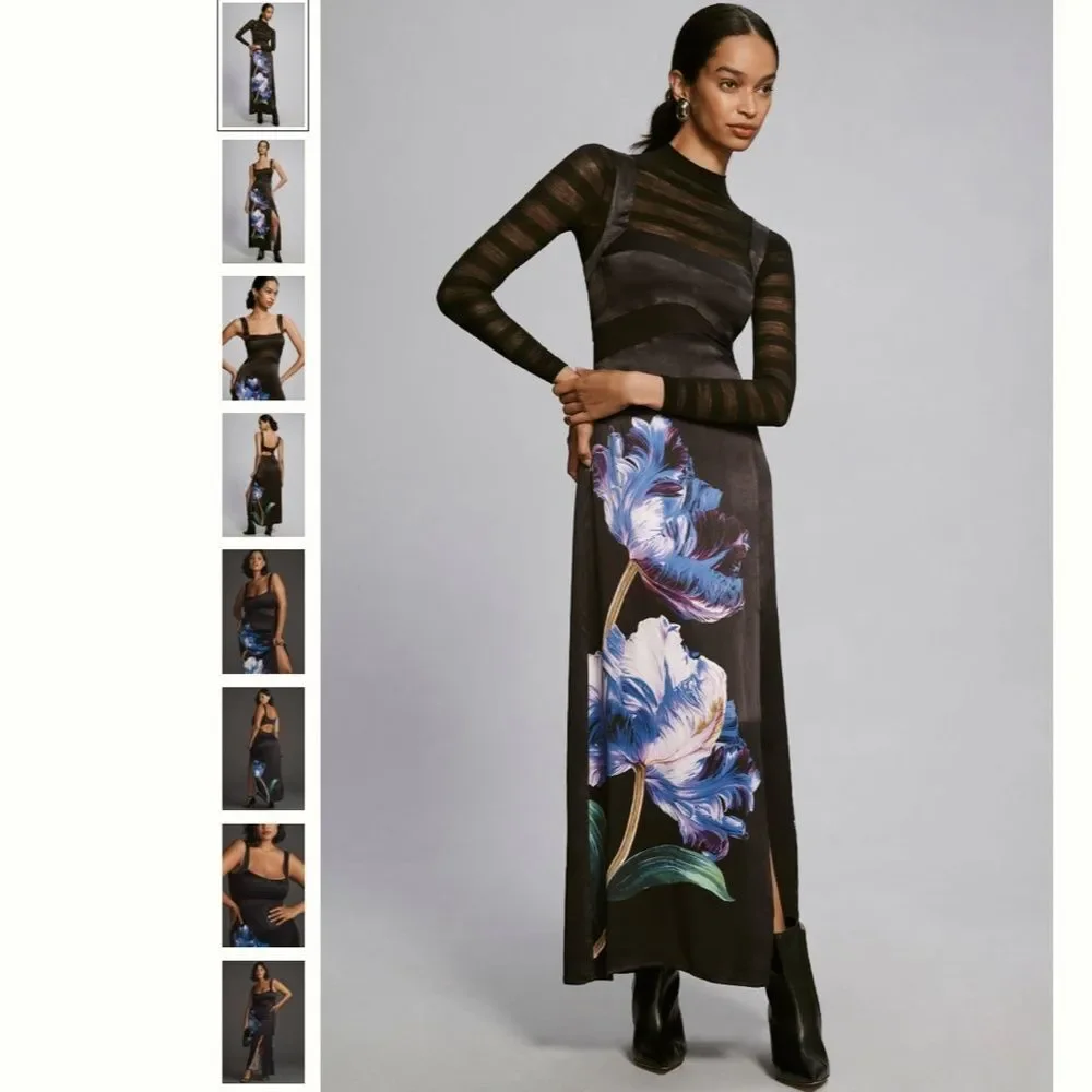 Anthropologie Sleeveless Floral Slim Maxi Dress - Picture 4 of 11